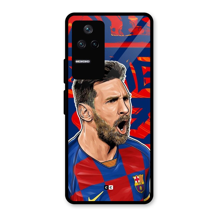 Roaring Soccer Star Glass Back Case for Poco F4 5G