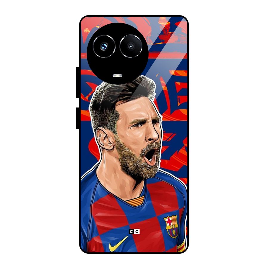 Roaring Soccer Star Glass Back Case for Realme 11X