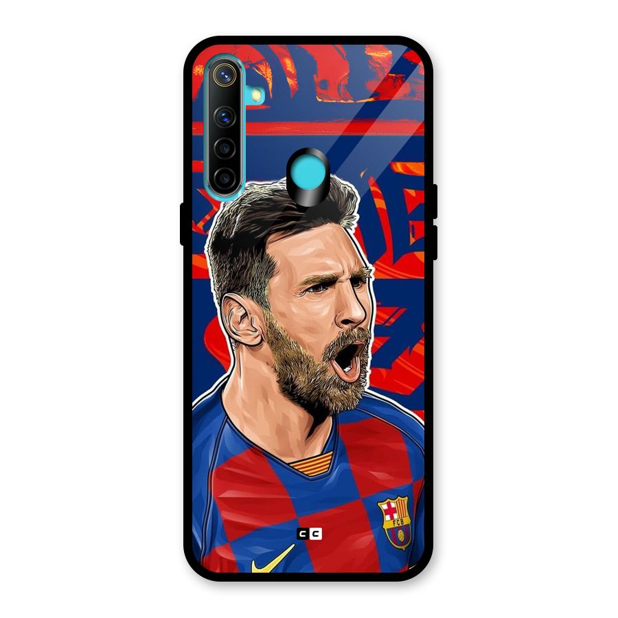 Roaring Soccer Star Glass Back Case for Realme 5