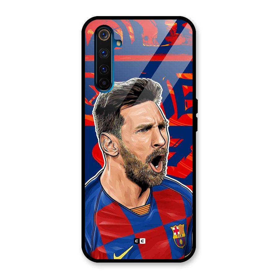 Roaring Soccer Star Glass Back Case for Realme 6 Pro