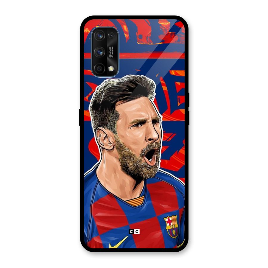 Roaring Soccer Star Glass Back Case for Realme 7 Pro