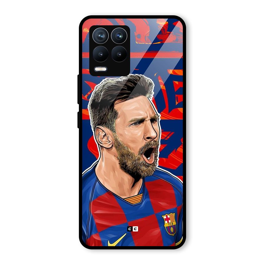 Roaring Soccer Star Glass Back Case for Realme 8