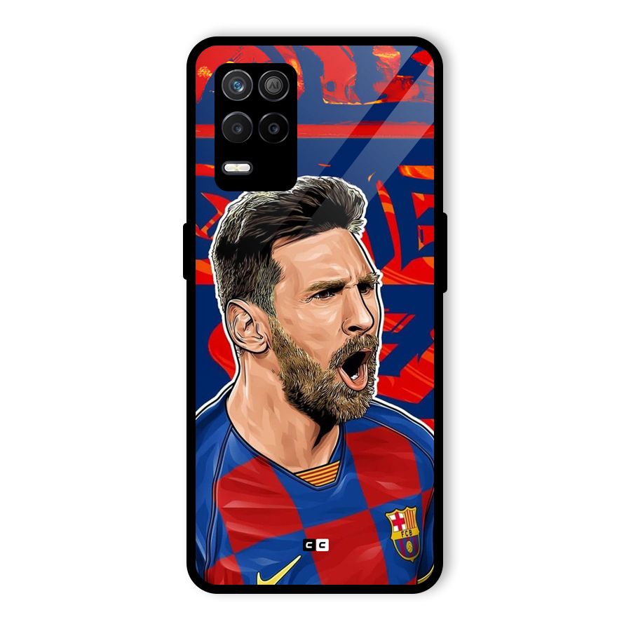 Roaring Soccer Star Glass Back Case for Realme 8s 5G