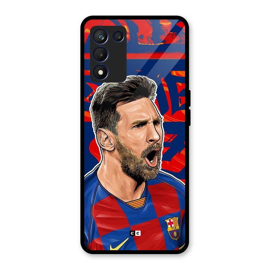 Roaring Soccer Star Glass Back Case for Realme 9 5G Speed