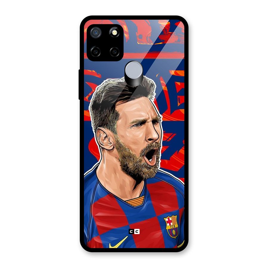 Roaring Soccer Star Glass Back Case for Realme C15