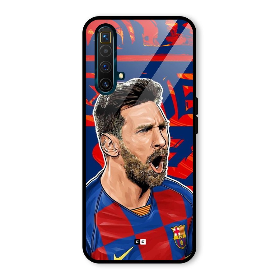 Roaring Soccer Star Glass Back Case for Realme X3 SuperZoom