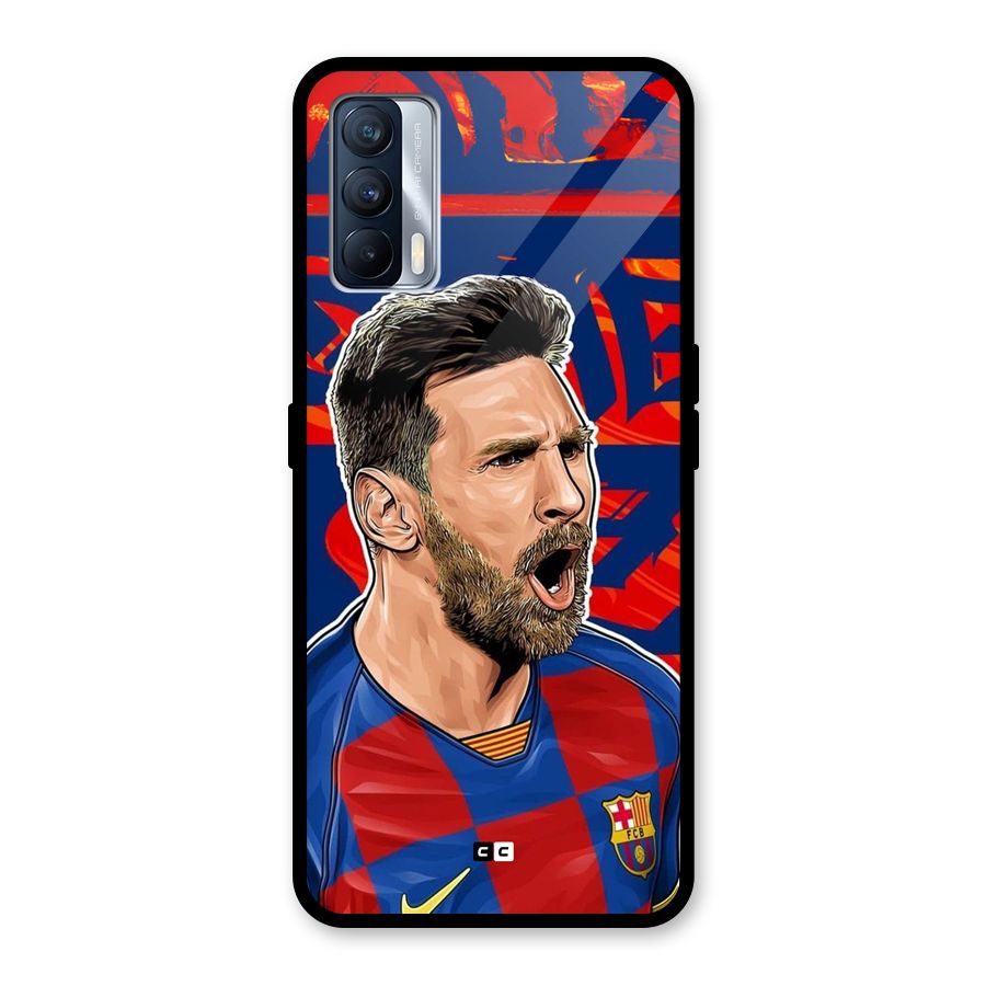 Roaring Soccer Star Glass Back Case for Realme X7