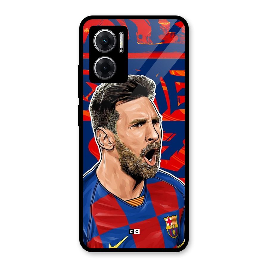 Roaring Soccer Star Glass Back Case for Redmi 11 Prime 5G
