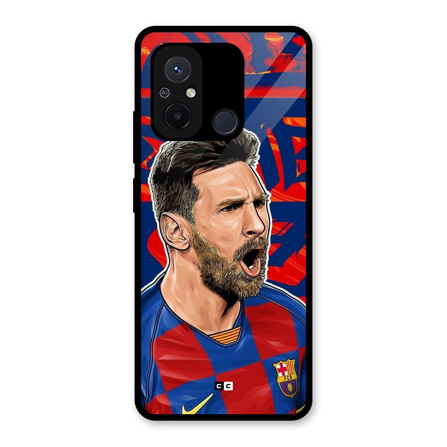 Roaring Soccer Star Glass Back Case for Redmi 12C