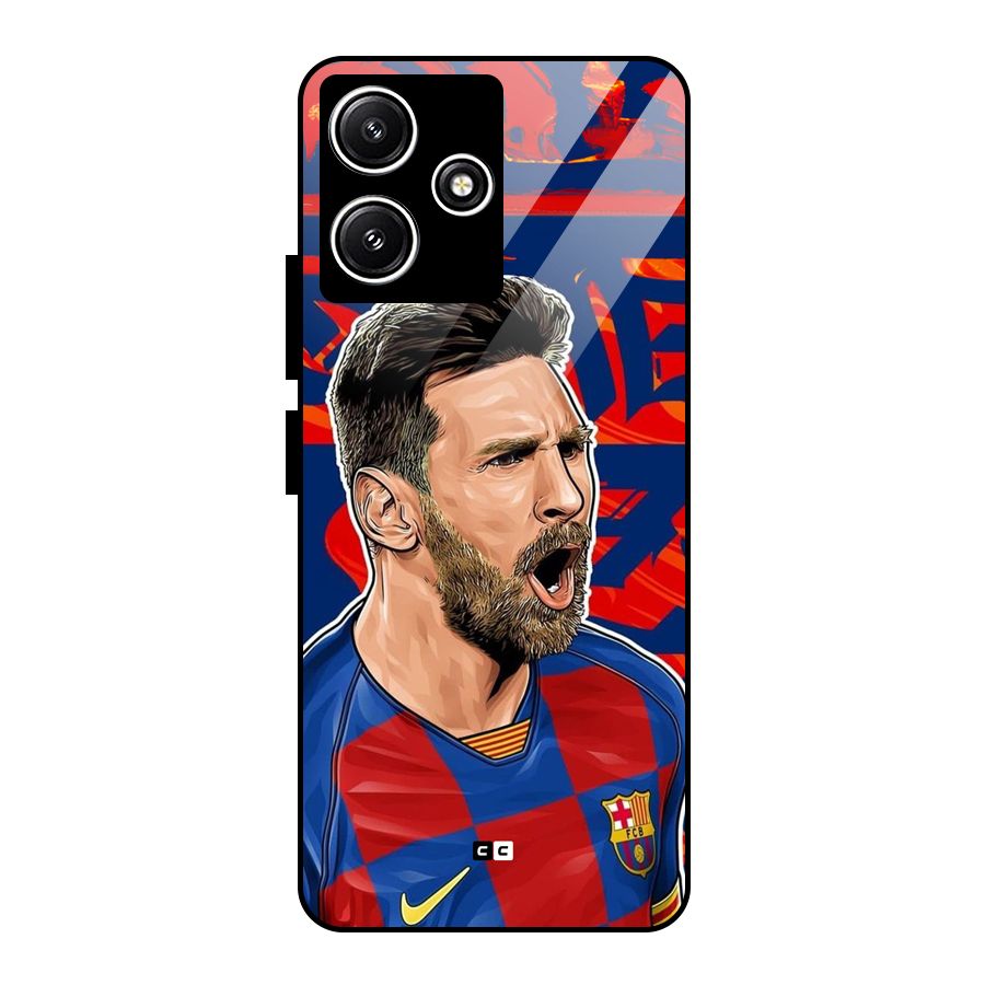 Roaring Soccer Star Glass Back Case for Redmi 12 5G