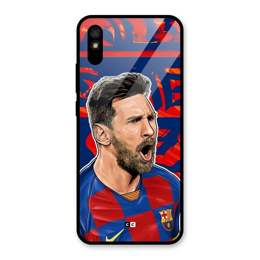 Roaring Soccer Star Glass Back Case for Redmi 9i