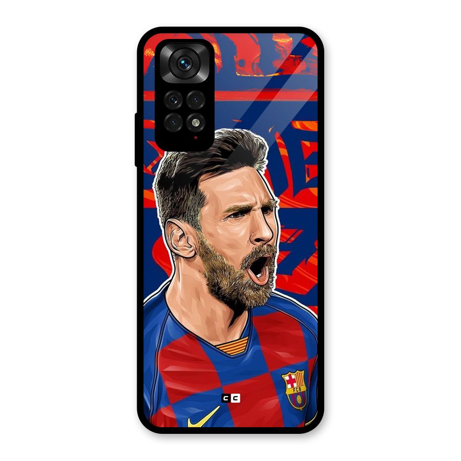 Roaring Soccer Star Glass Back Case for Redmi Note 11