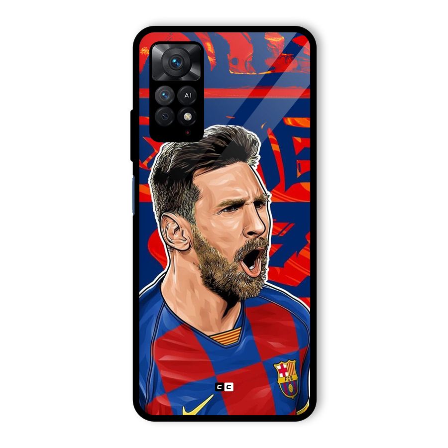 Roaring Soccer Star Glass Back Case for Redmi Note 11 Pro