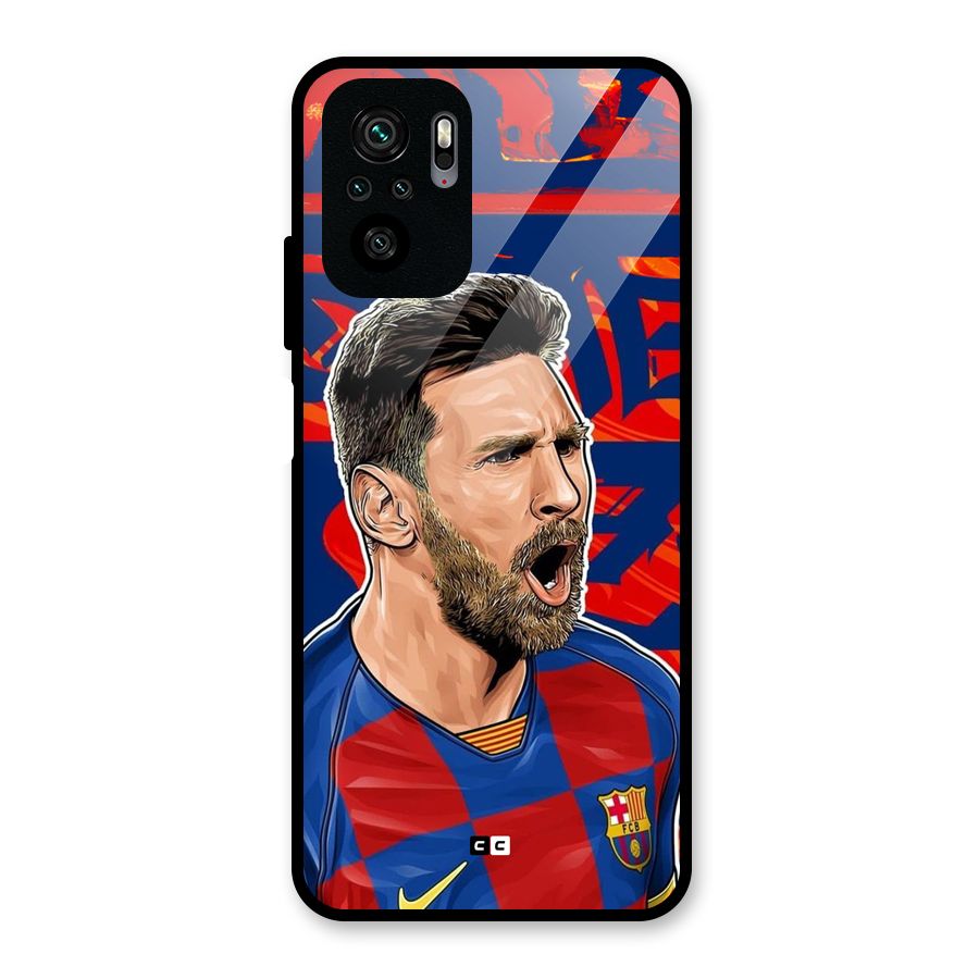 Roaring Soccer Star Glass Back Case for Redmi Note 11 SE