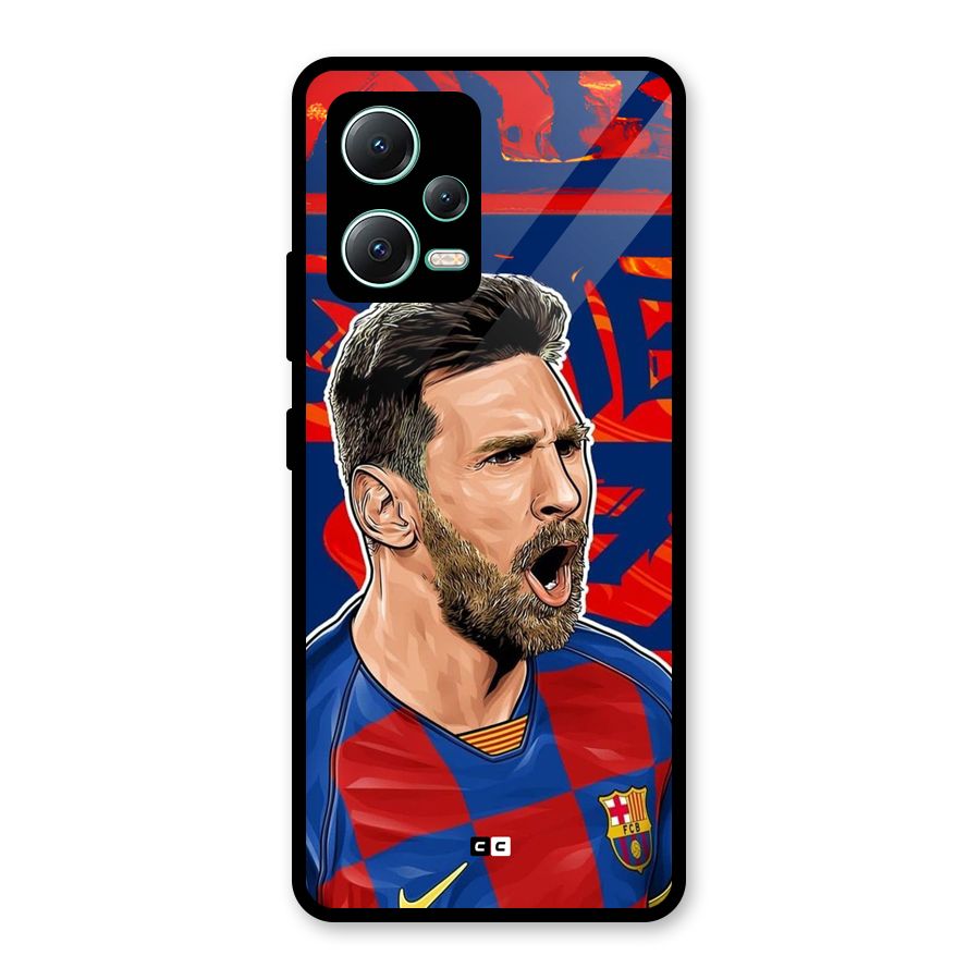 Roaring Soccer Star Glass Back Case for Redmi Note 12 5G