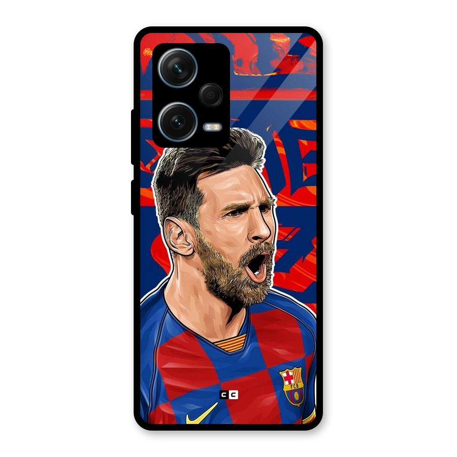 Roaring Soccer Star Glass Back Case for Redmi Note 12 Pro Plus 5G