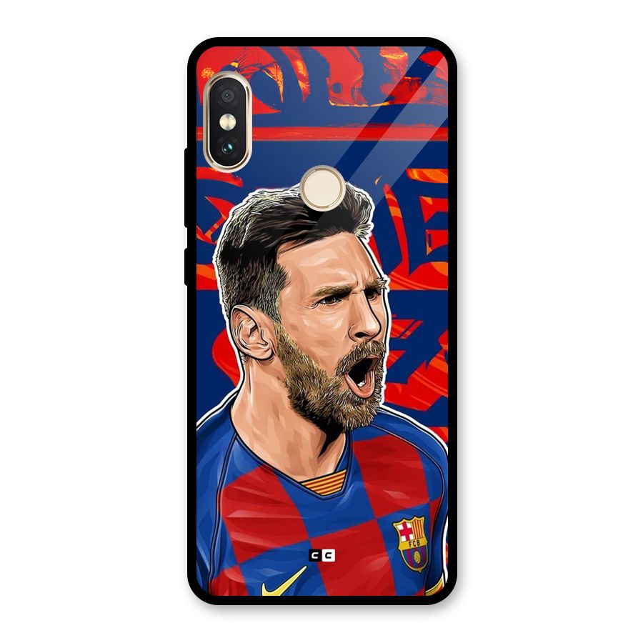 Roaring Soccer Star Glass Back Case for Redmi Note 5 Pro