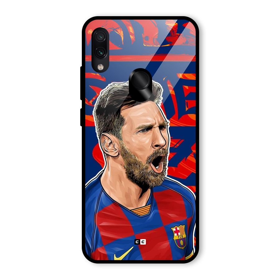 Roaring Soccer Star Glass Back Case for Redmi Note 7