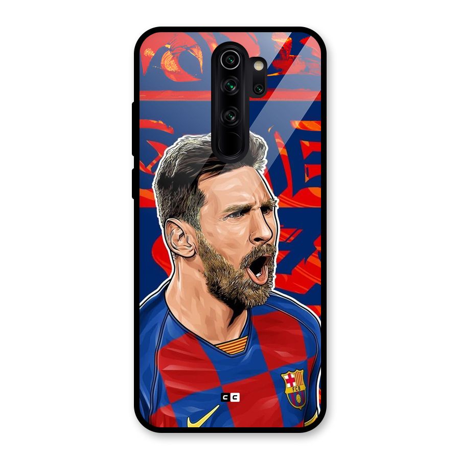 Roaring Soccer Star Glass Back Case for Redmi Note 8 Pro
