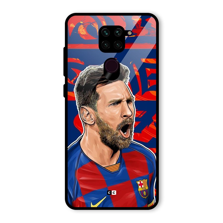 Roaring Soccer Star Glass Back Case for Redmi Note 9