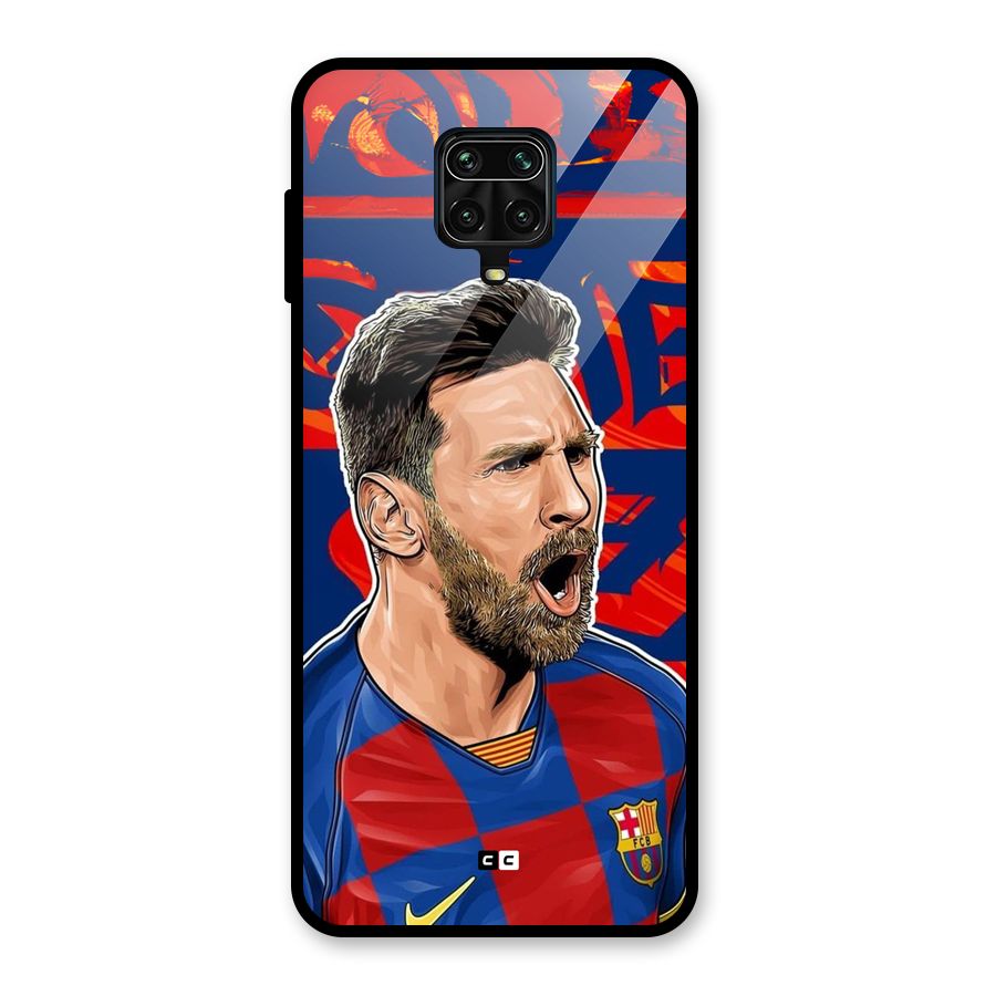 Roaring Soccer Star Glass Back Case for Redmi Note 9 Pro