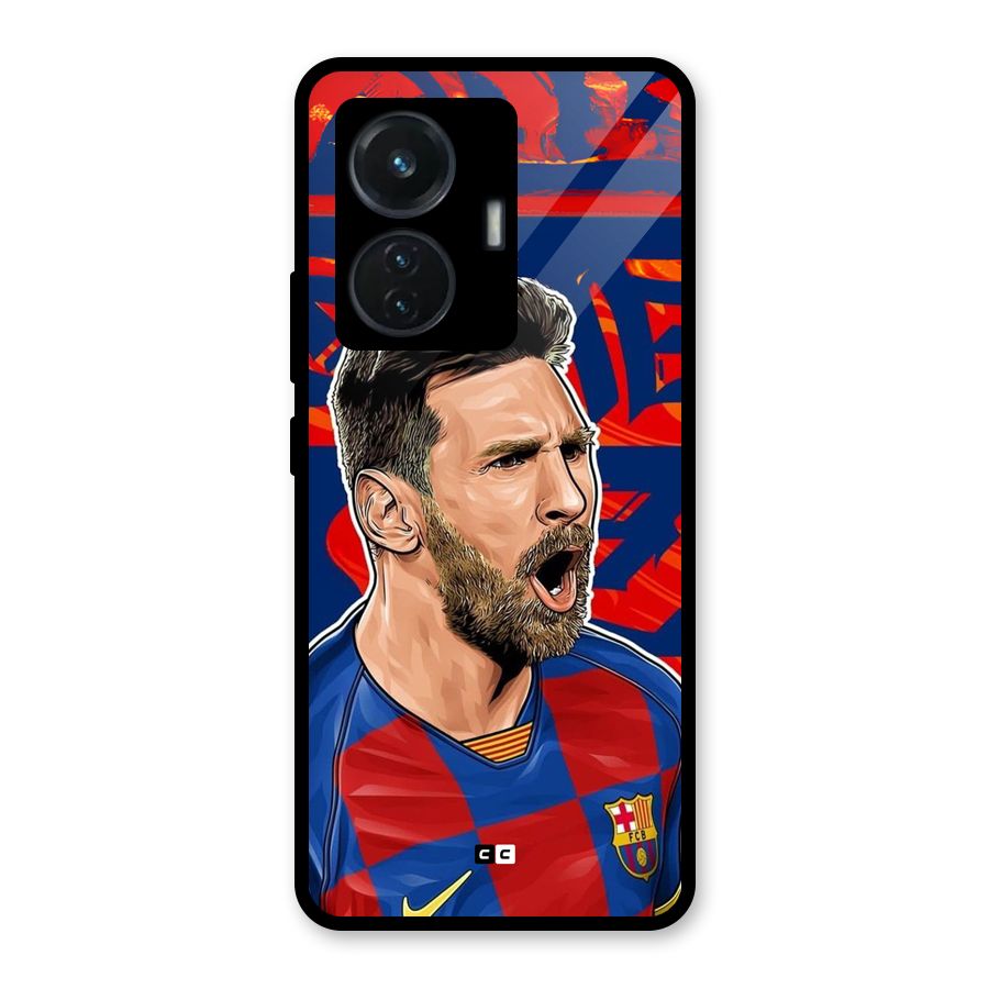 Roaring Soccer Star Glass Back Case for Vivo T1 44W