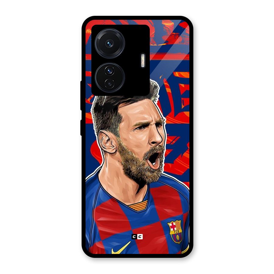 Roaring Soccer Star Glass Back Case for Vivo T1 Pro