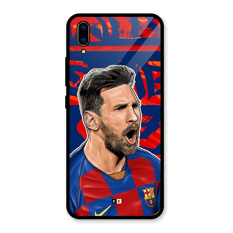Roaring Soccer Star Glass Back Case for Vivo V11 Pro