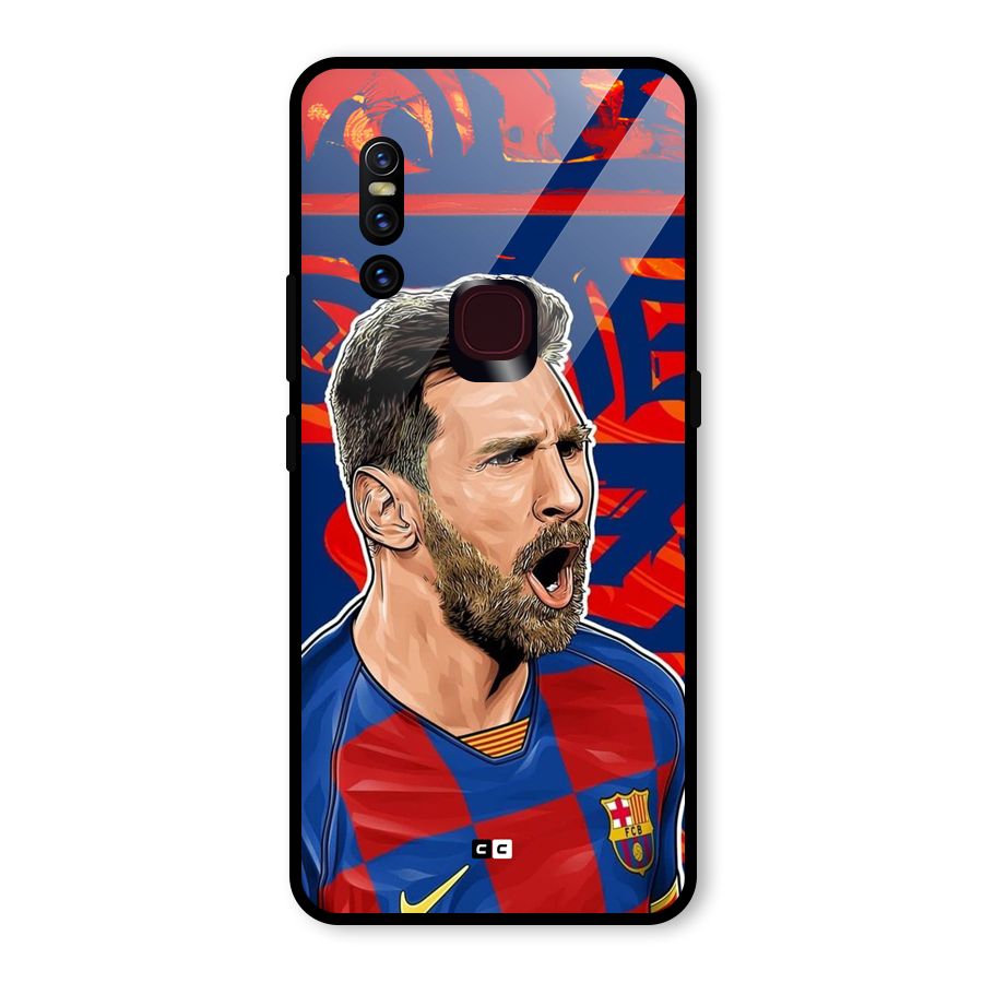 Roaring Soccer Star Glass Back Case for Vivo V15