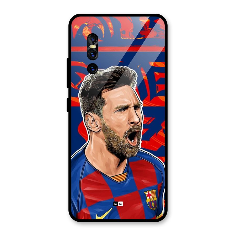 Roaring Soccer Star Glass Back Case for Vivo V15 Pro
