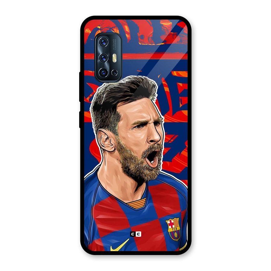 Roaring Soccer Star Glass Back Case for Vivo V17