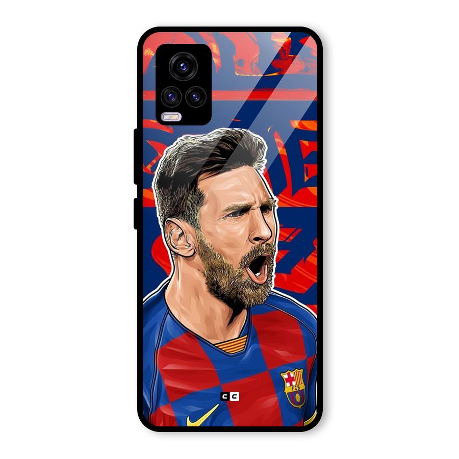 Roaring Soccer Star Glass Back Case for Vivo V20 2021