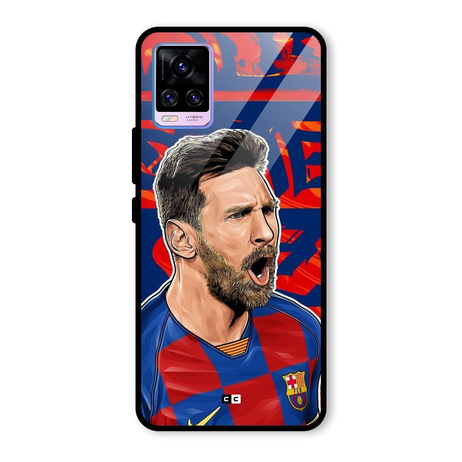 Roaring Soccer Star Glass Back Case for Vivo V20 Pro