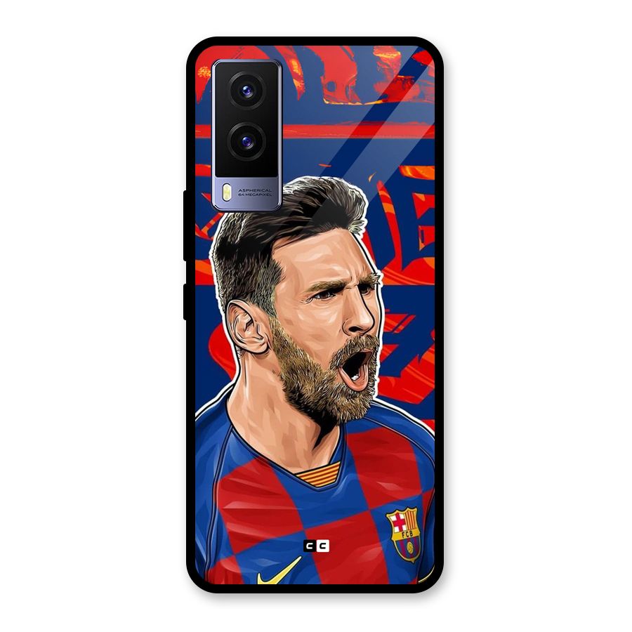 Roaring Soccer Star Glass Back Case for Vivo V21e 5G