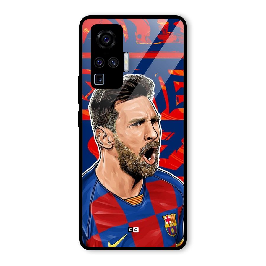 Roaring Soccer Star Glass Back Case for Vivo X50 Pro