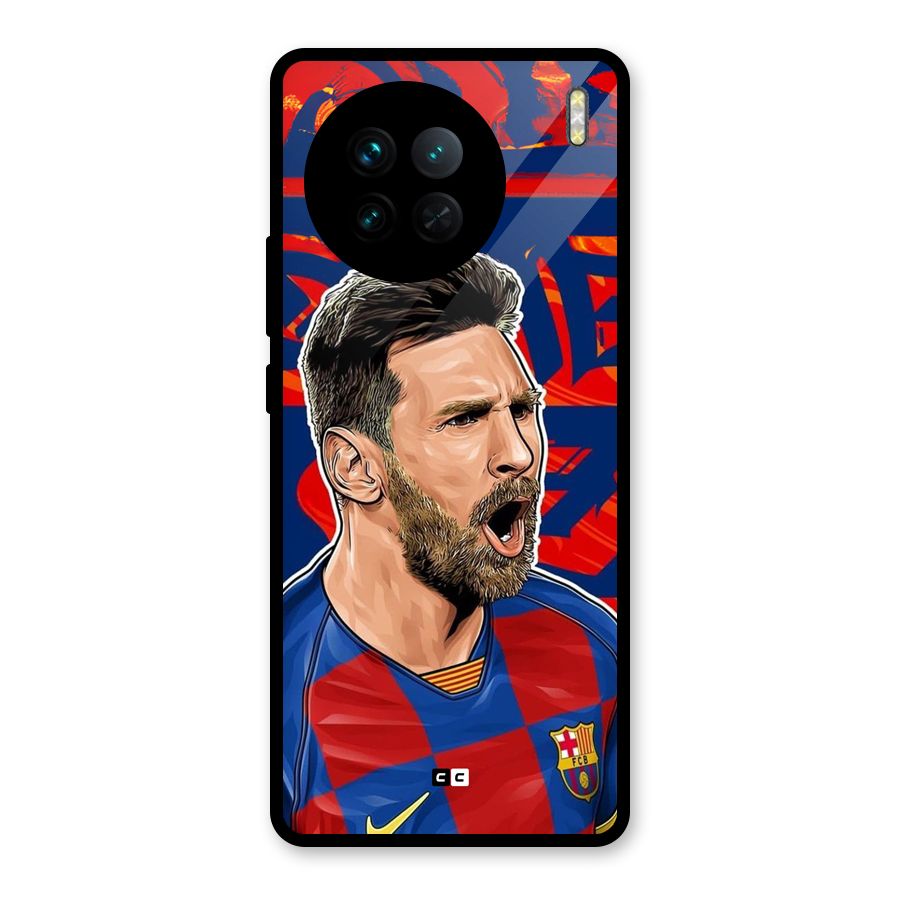 Roaring Soccer Star Glass Back Case for Vivo X90