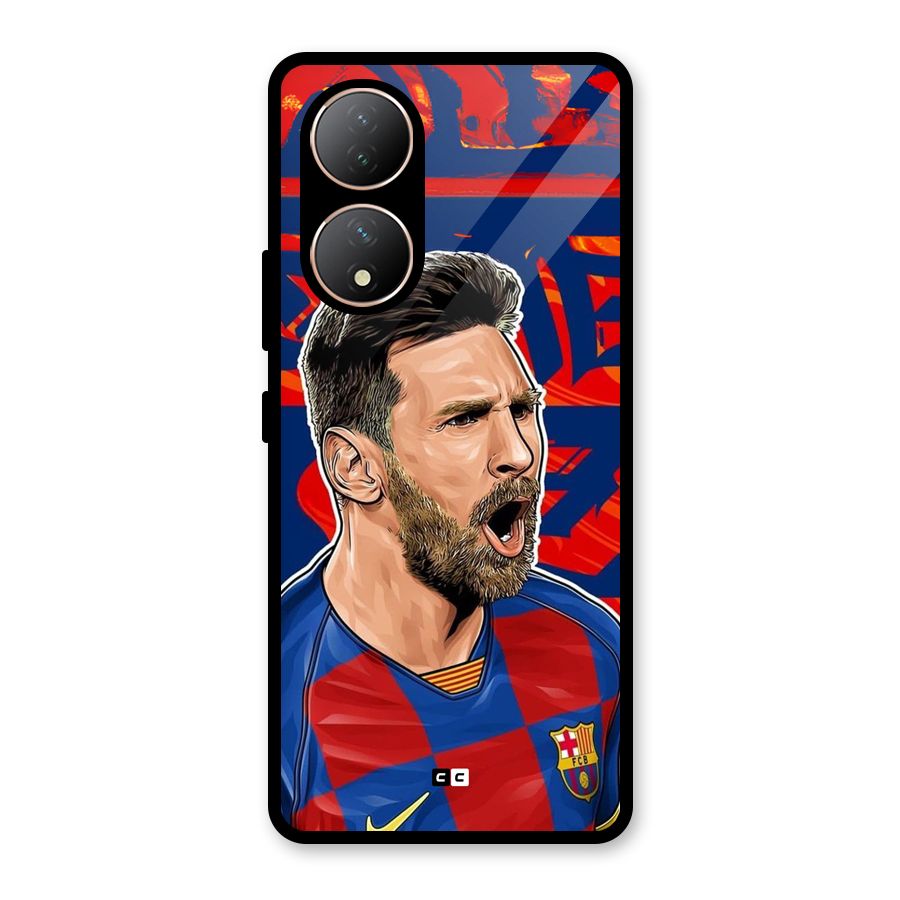 Roaring Soccer Star Glass Back Case for Vivo Y100