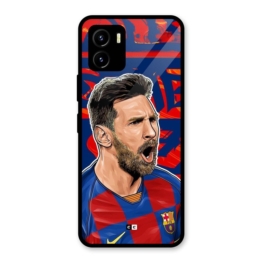 Roaring Soccer Star Glass Back Case for Vivo Y15s