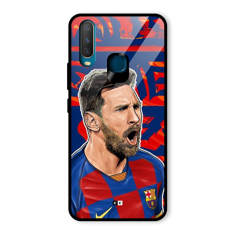 Roaring Soccer Star Glass Back Case for Vivo Y17