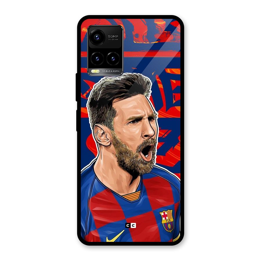 Roaring Soccer Star Glass Back Case for Vivo Y21T