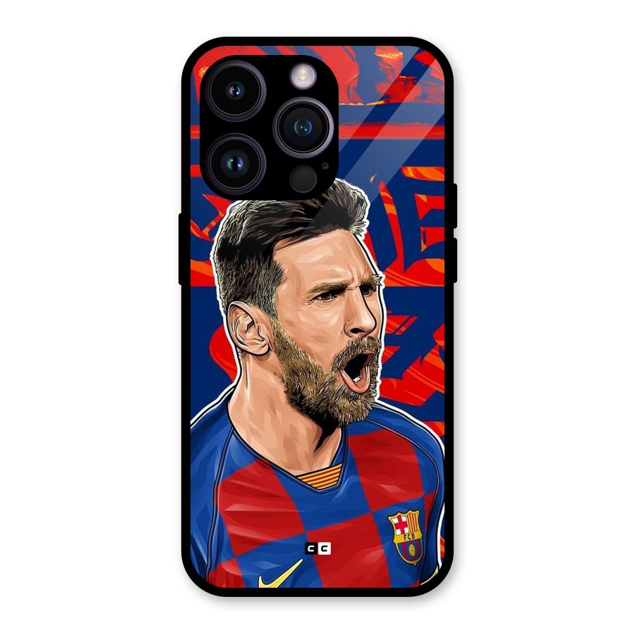 Roaring Soccer Star Glass Back Case for iPhone 14 Pro