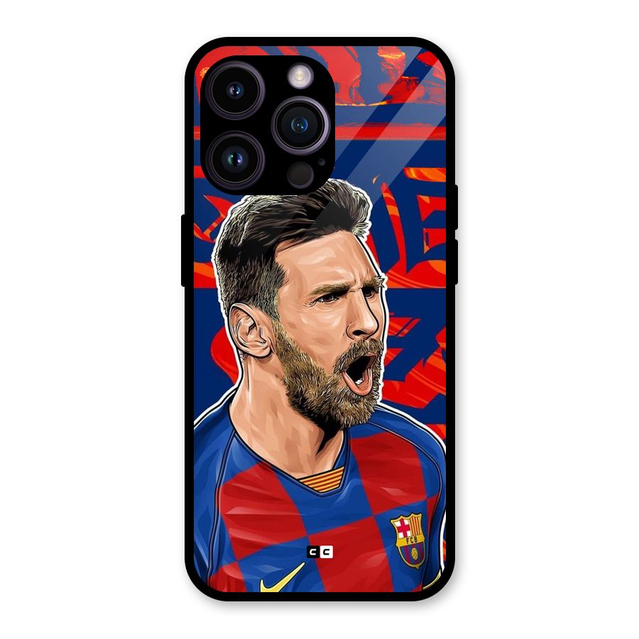 Roaring Soccer Star Glass Back Case for iPhone 14 Pro Max