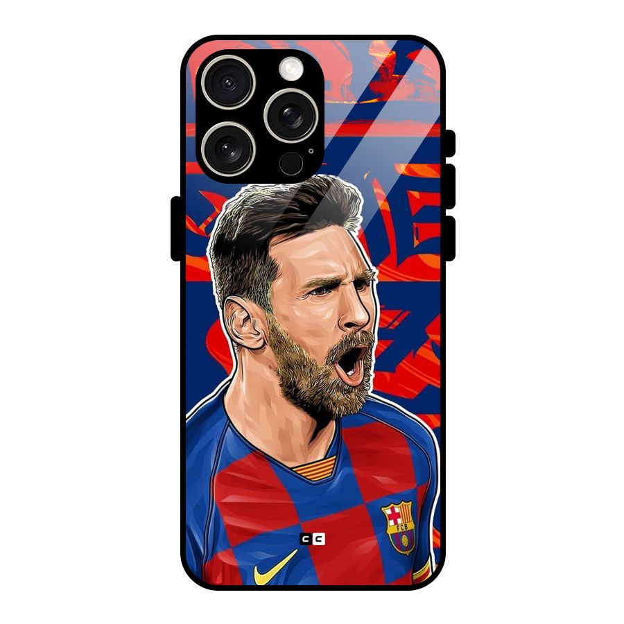 Roaring Soccer Star Glass Back Case for iPhone 15 Pro Max