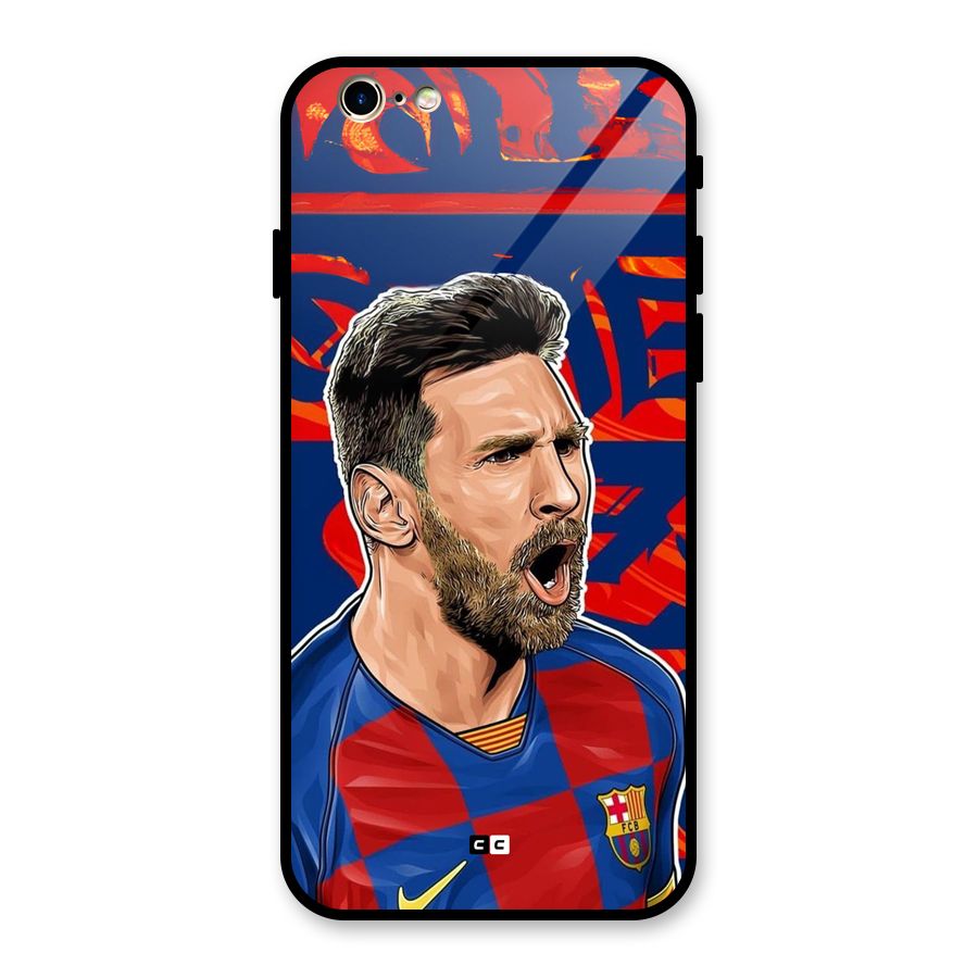 Roaring Soccer Star Glass Back Case for iPhone 6 6S