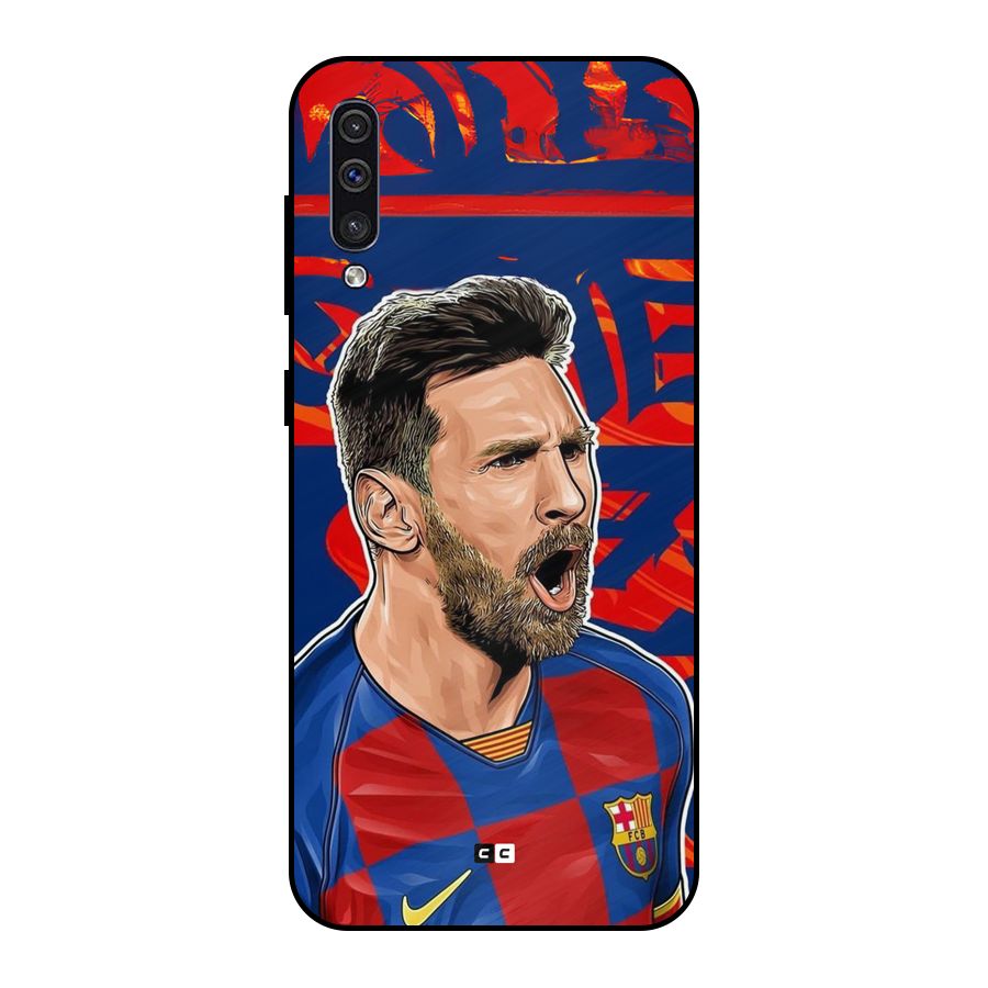 Roaring Soccer Star Metal Back Case for Galaxy A50