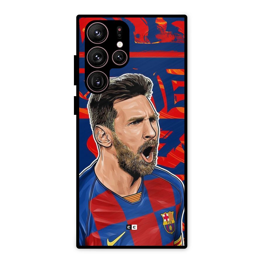 Roaring Soccer Star Metal Back Case for Galaxy S22 Ultra 5G