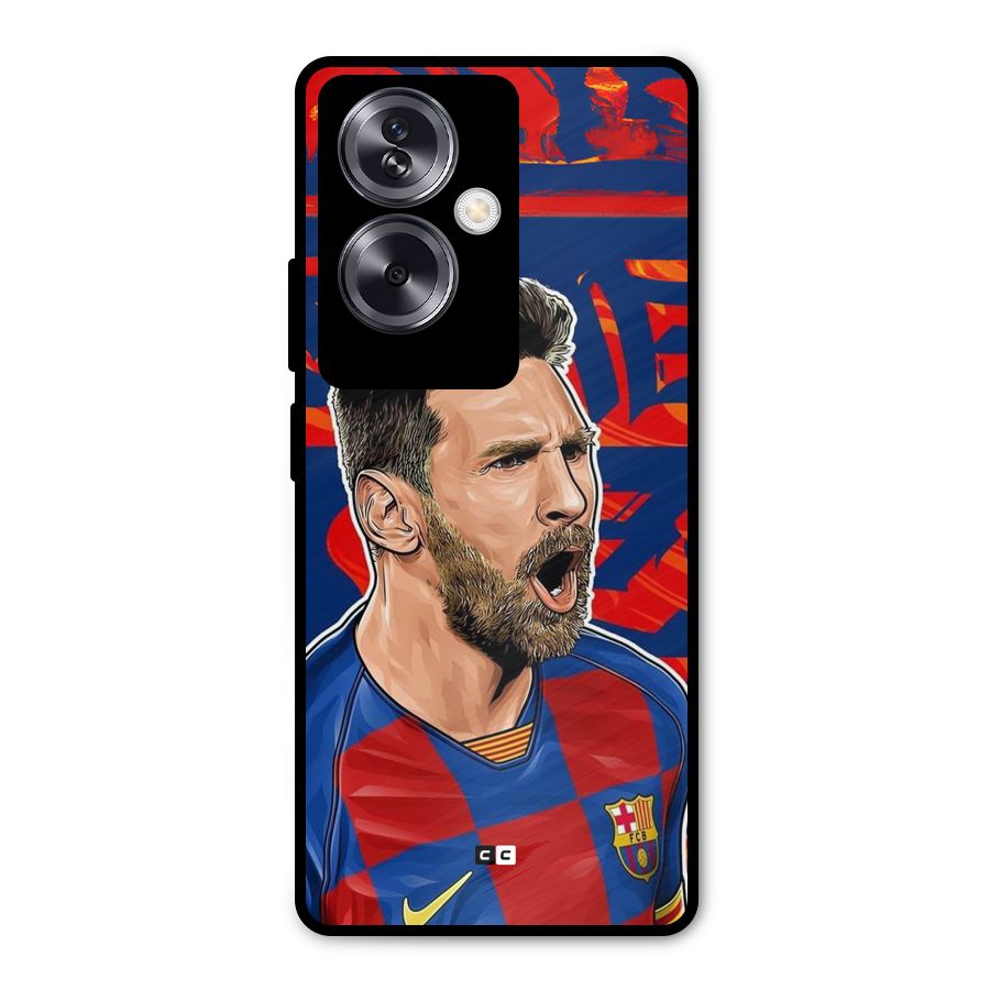 Roaring Soccer Star Metal Back Case for Oppo A79 5G