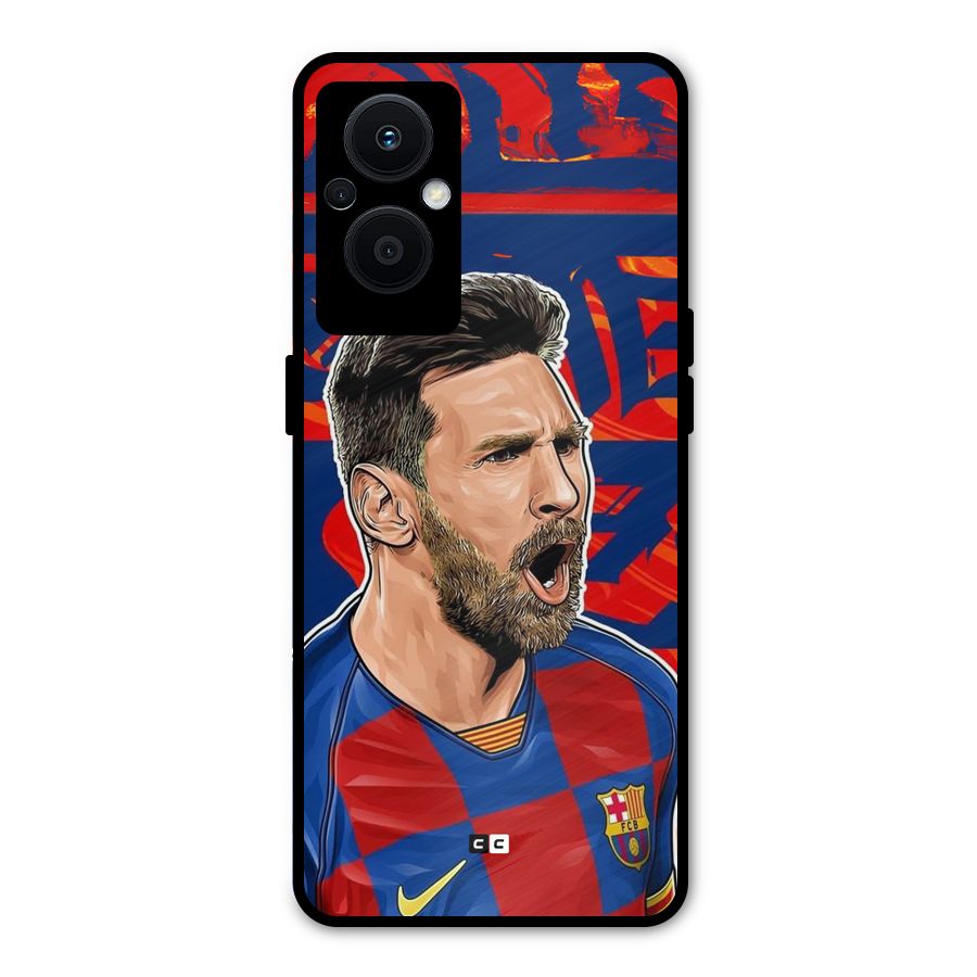 Roaring Soccer Star Metal Back Case for Oppo F21 Pro 5G