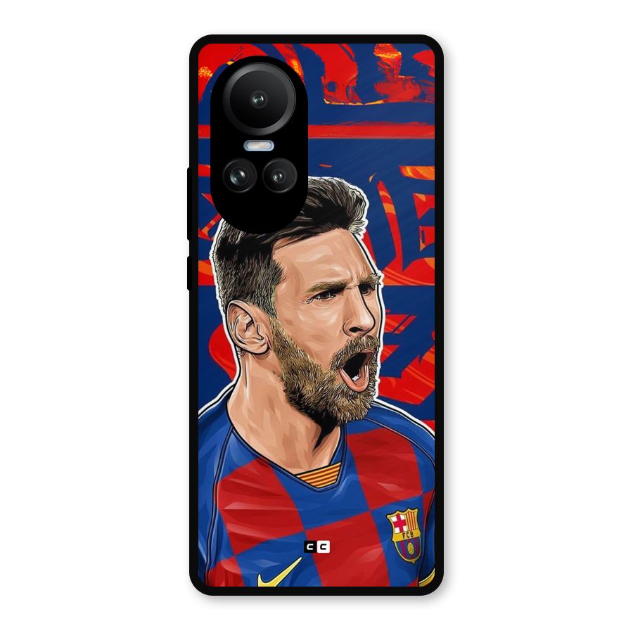 Roaring Soccer Star Metal Back Case for Oppo Reno10
