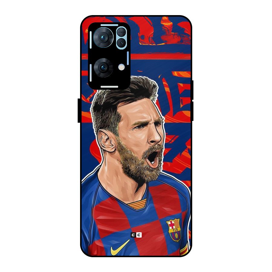 Roaring Soccer Star Metal Back Case for Oppo Reno7 Pro 5G